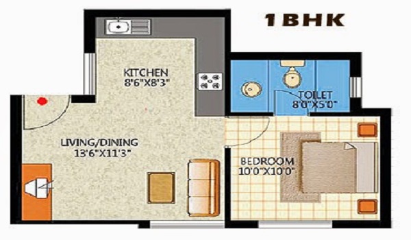 Prestige Park Ridge 1 BHK Floor Plan